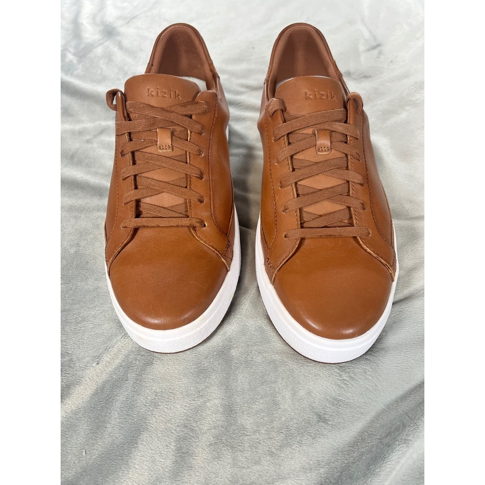Kizik Vegas Leather Hands Free Slip On Sneaker Chestnut Brown Men 11 Women 12.5